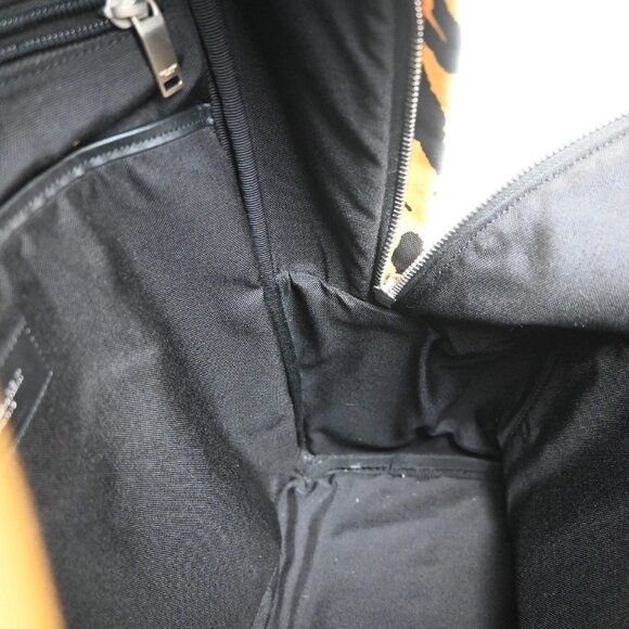 Saint Laurent Logo Zebra Backpack Bag Canvas Leather Yellow Black 85RL233 - Picture 9 of 16